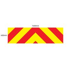 Chevron Board in Avery V8000 Red & Orafol 7510 Fluo Yellow - 1400 x 400mm