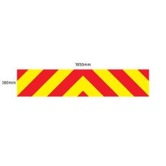 Chevron Board in Avery V8000 Red & Orafol 7510 Fluo Yellow - 1850 x 380mm