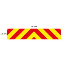 Chevron Board in Avery V8000 Red & Orafol 7510 Fluo Yellow - 2032 x 406mm