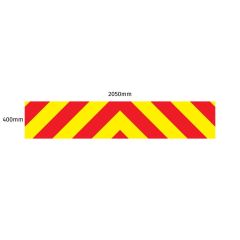 Chevron Board in Avery V8000 Red & Orafol 7510 Fluo Yellow - 2050 x 400mm