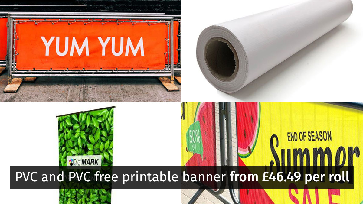 Printable banner from £46.49 per roll