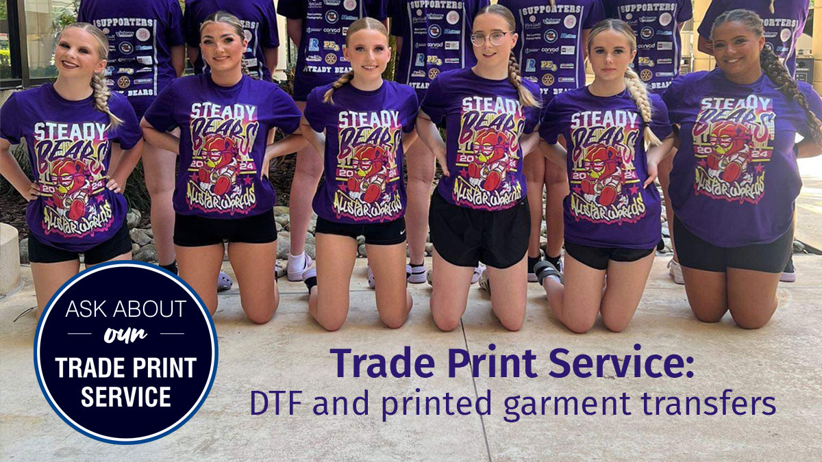 Call now for your trade print service - DTF garment transfers