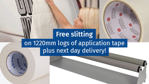 Application tape with free slitting and next day delivery!